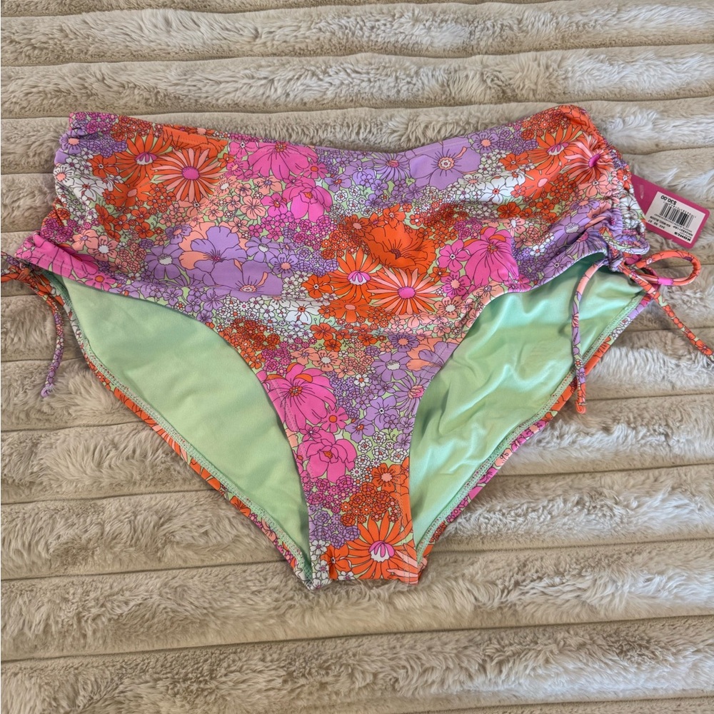 Floral High-Waisted Bikini Bottoms